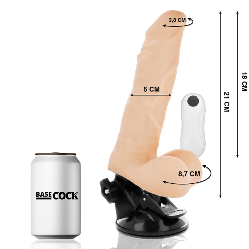 BASECOCK - VIBRATEUR ARTICULABLE TÉLÉCOMMANDE NATUREL 21 CM -O- 5 CM – Image 2