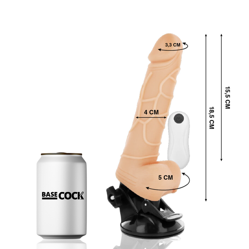 BASECOCK - VIBRATEUR TÉLÉCOMMANDE NATUREL RÉALISTE 18.5 CM -O- 4CM – Image 2
