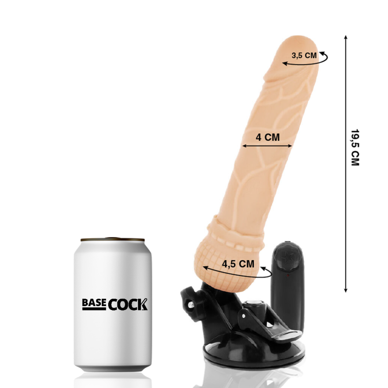 BASECOCK - VIBRATEUR RÉALISTE TÉLÉCOMMANDE NATUREL 19.5 CM -O- 4 CM – Image 2