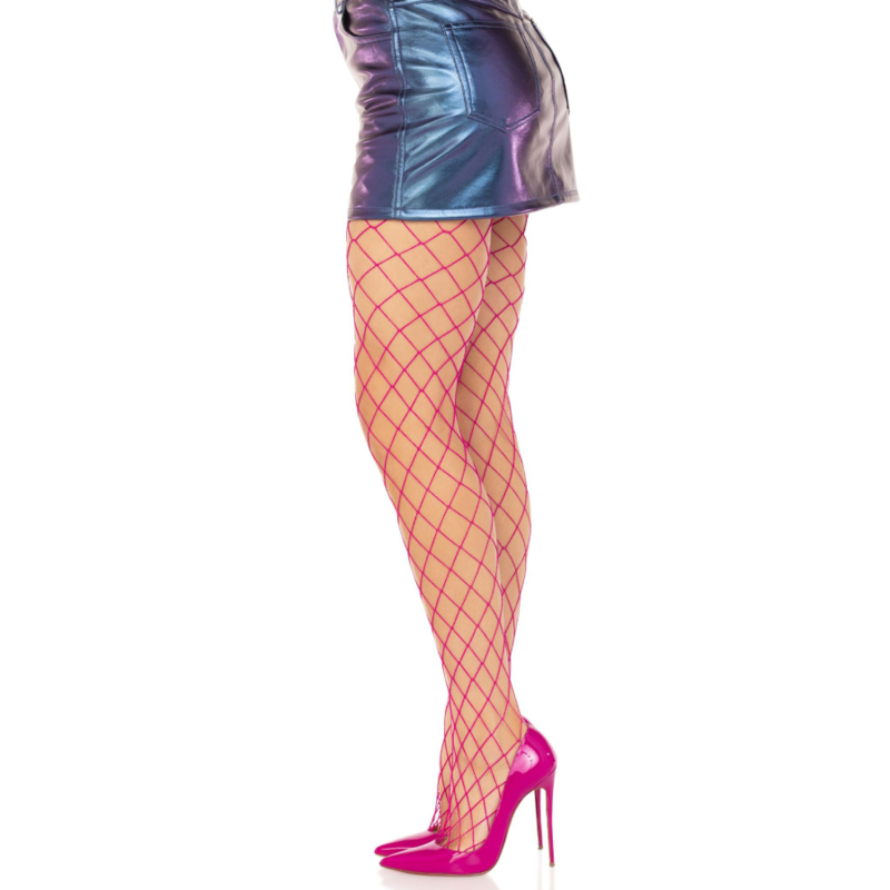 LEG AVENUE - DIAMOND FISHNNET PANTYHOSE PINK - Image 3