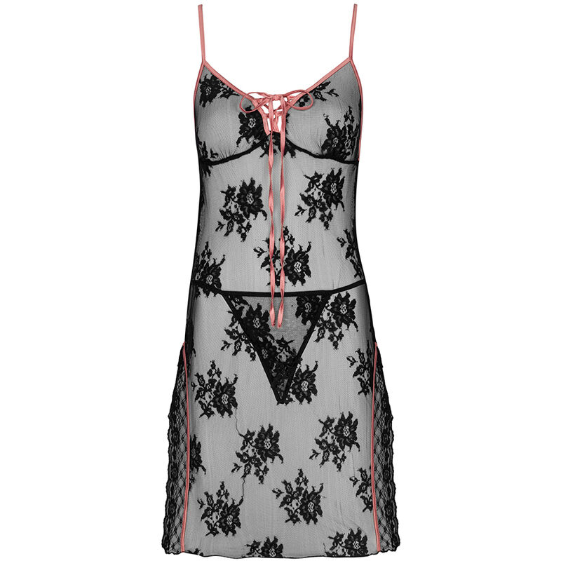 LIVCO CORSETTI FASHION - KARONIN LC 90628 CHEMISE + CULOTTE NOIR – Image 2