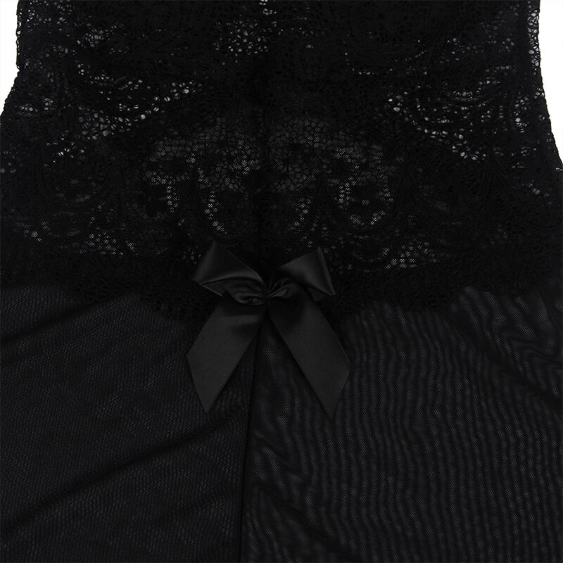 SUBBLIME - BABYDOLL-TÜLLSTOFF MIT SPITZE UND BLUMENDETAIL SCHWARZ S/M – Bild 5
