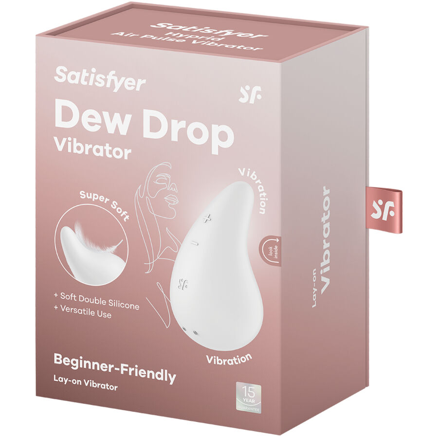 SATISFYER - VIBRATEUR DEW DROP LAY-ON BLANC – Image 5