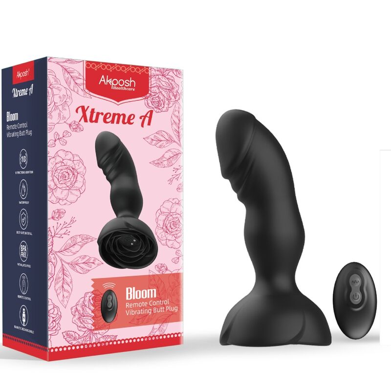 ARMONY - EXTREME A BLOOM ROSA VIBRADOR PLUG ANAL CONTROL REMOTO NEGRO - Imagen 2