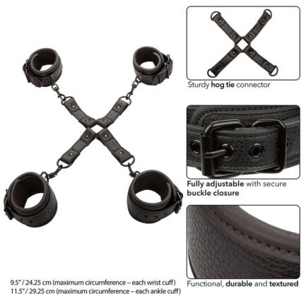 CALEXOTICS - NOCTURNAL CONECTOR HOG TIE CUERO AJUSTABLE NEGRO - Imagen 4