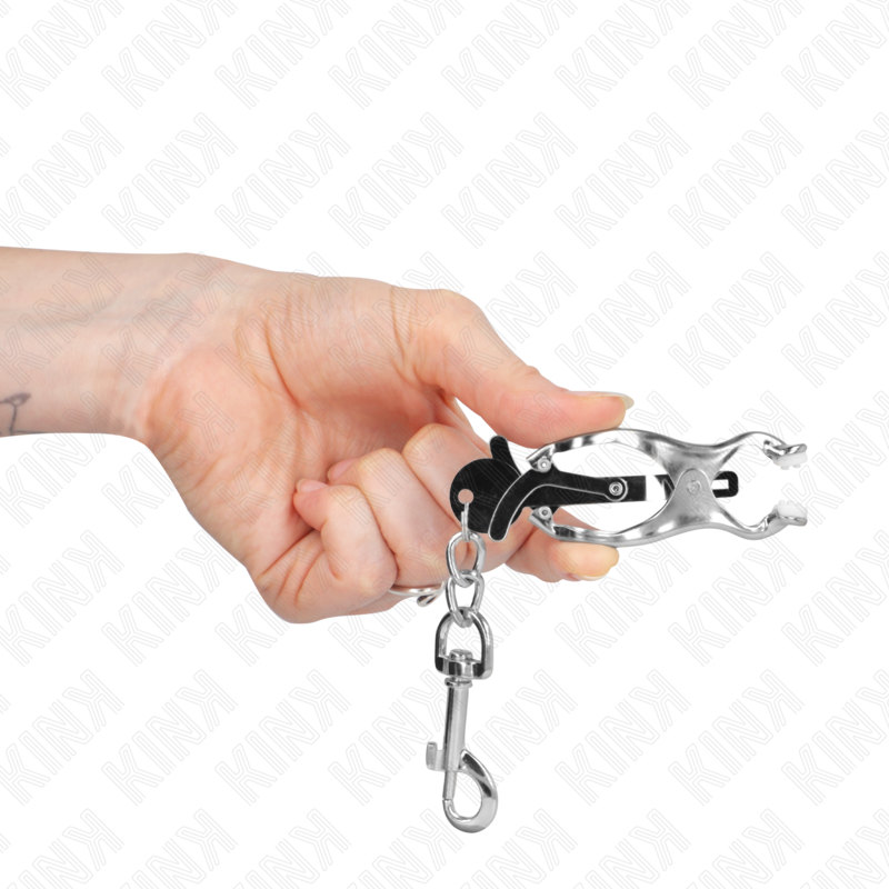 KINK - JAPANISCHE KLEEBLATT-NIPPELKLAMMERN MIT HAKEN SILBER – Bild 4