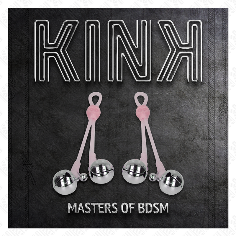 KINK - LUMINOUS SKULL NIPPLE CLAMPS WITH RING BELLS ADJUSTABLE PINK / SILVER - Image 5