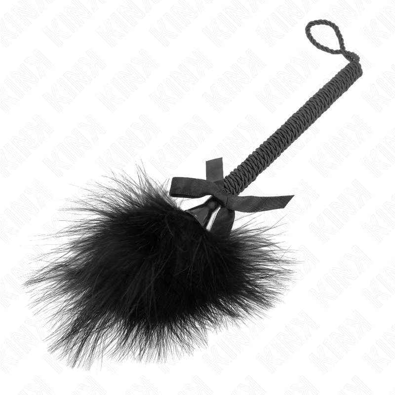 KINK - MASAJEADOR DE CUERDA DE NAILON CON PLUMAS PARA COSQUILLAS Y LAZO NEGRO 25 CM - Imagen 5