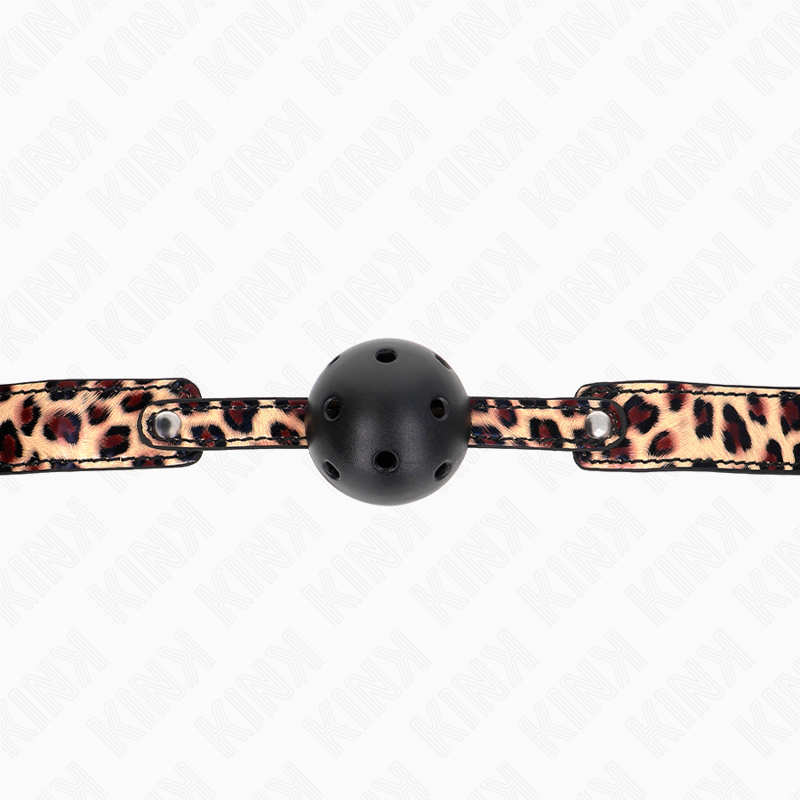 KINK - MORDAZA DE BOLA 4.5 CM TRANSPIRABLE LEOPARDO 65 x 2.5 CM - Imagen 5