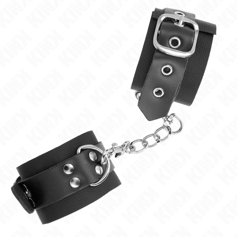 KINK - RESISTENZA DA POLSO IN NYLON NERO CON CINTURA IN PELLE NERA REGOLABILE 19-29 CM X 5,1 CM - immagine 3