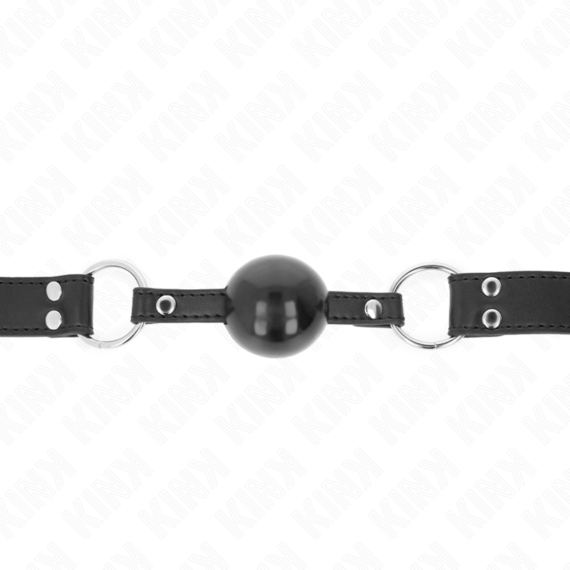 KINK - MORDAZA DE BOLA 4 CM SUAVE Y SÓLIDA CON CORREA DE POLIPIEL 62 x 2.5 CM AJUSTABLE 42-58 CM - Imagen 3