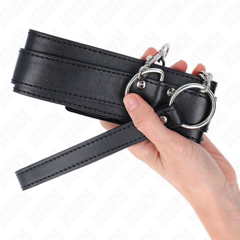 KINK - COLLAR CON CORREA 65 CM HEBILLAS PLATEADAS AJUSTABLE 33-46 CM X 5.5 CM - Imagen 5