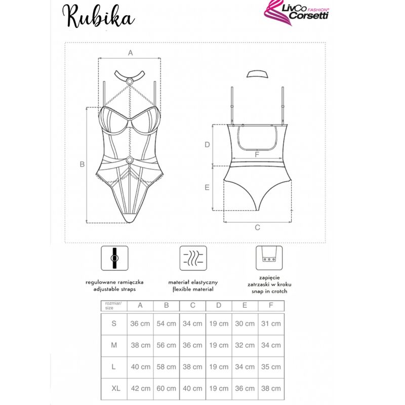 LIVCO CORSETTI FASHION - RUBIKA LC XG079 BODY WITH CHOKER BLACK L - Image 4