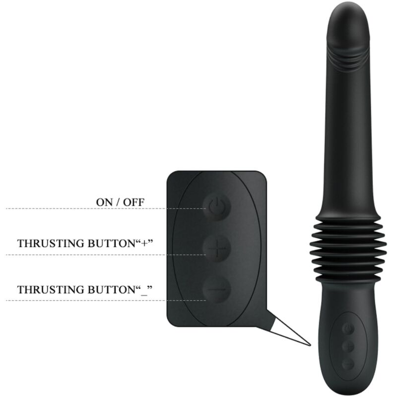 PRETTY LOVE - PAZUZU VIBRADOR 3 MODOS DE EMPUJE NEGRO - Imagen 5