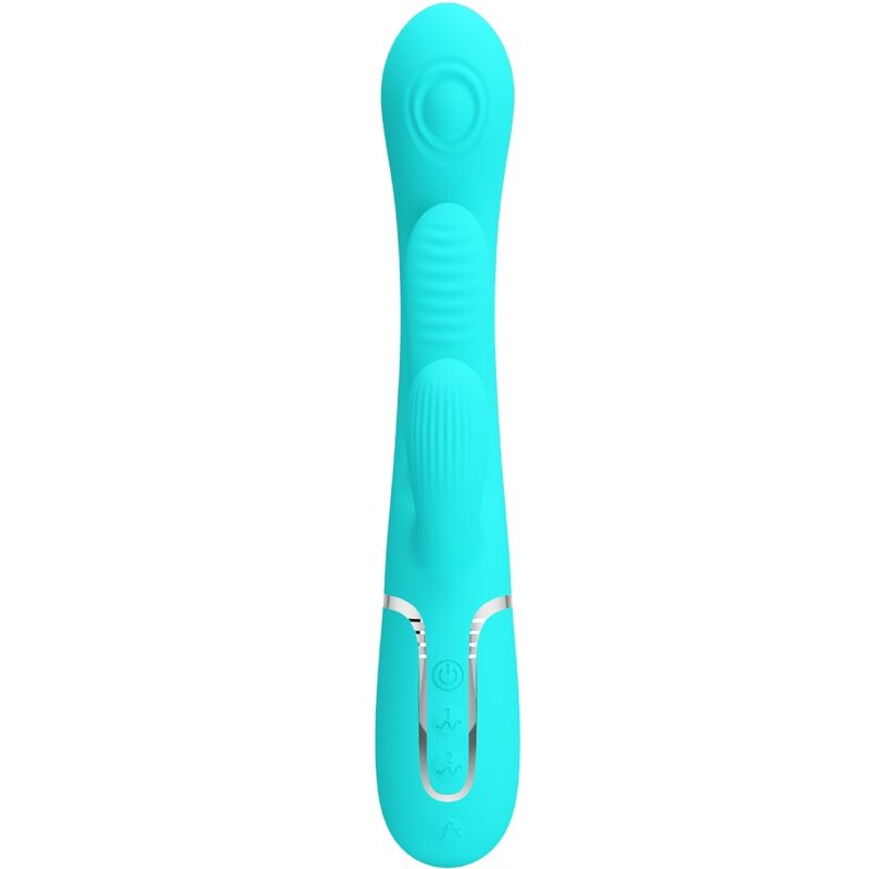 PRETTY LOVE - SHANIA TRIPLE RABBIT MULTIFUNCTION VIBRATOR 3 IN 1 BLUE - Image 2