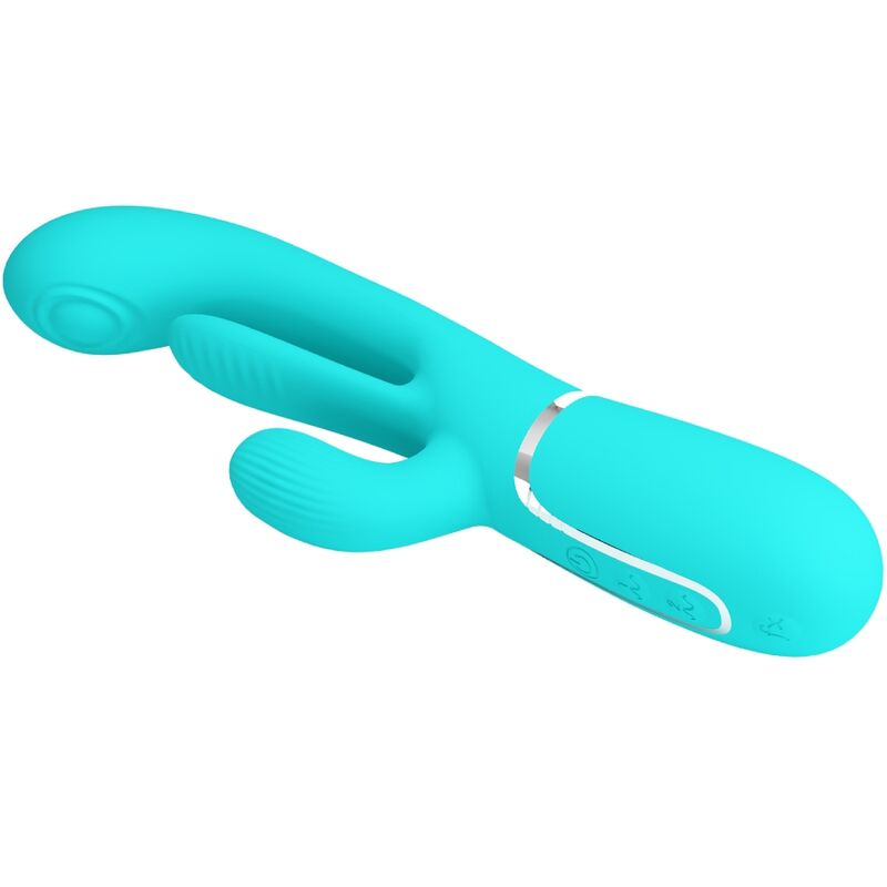 PRETTY LOVE - SHANIA TRIPLE RABBIT MULTIFUNCTION VIBRATOR 3 IN 1 BLUE - Image 3