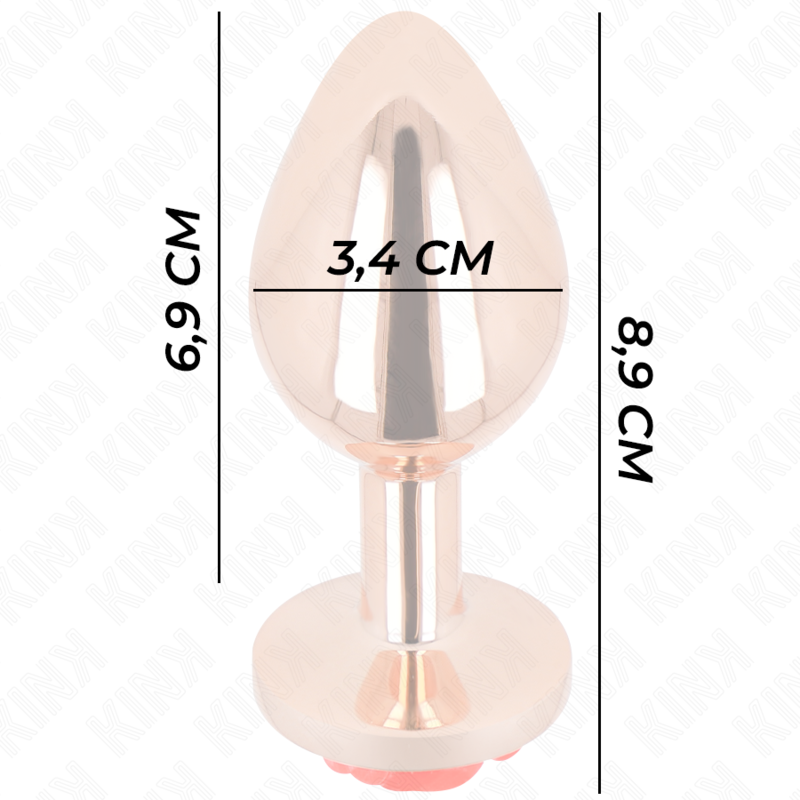 KINK - ROSA GOLDENER ANALSTECKER MIT ROTER ROSE M – Bild 4