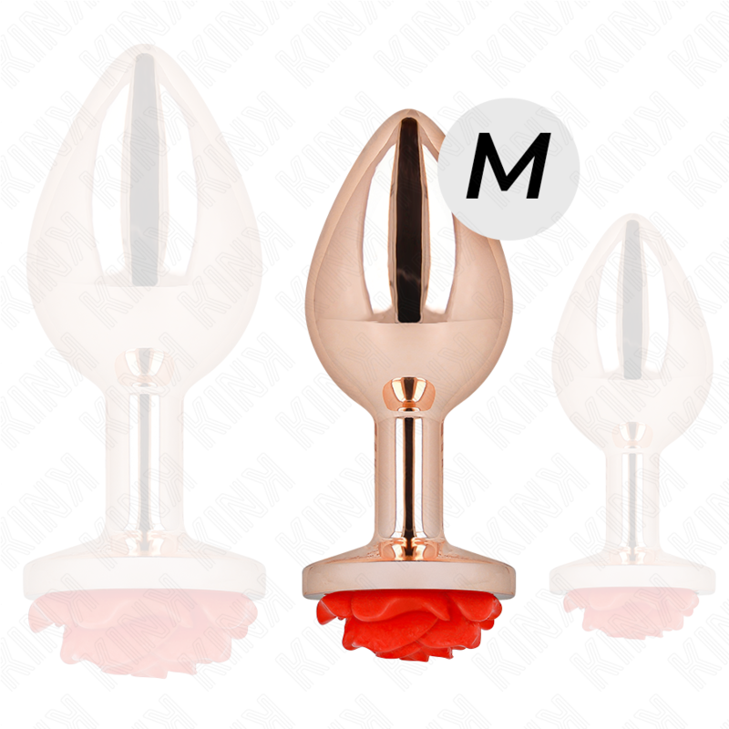 KINK - ROSA GOLDENER ANALSTECKER MIT ROTER ROSE M – Bild 3