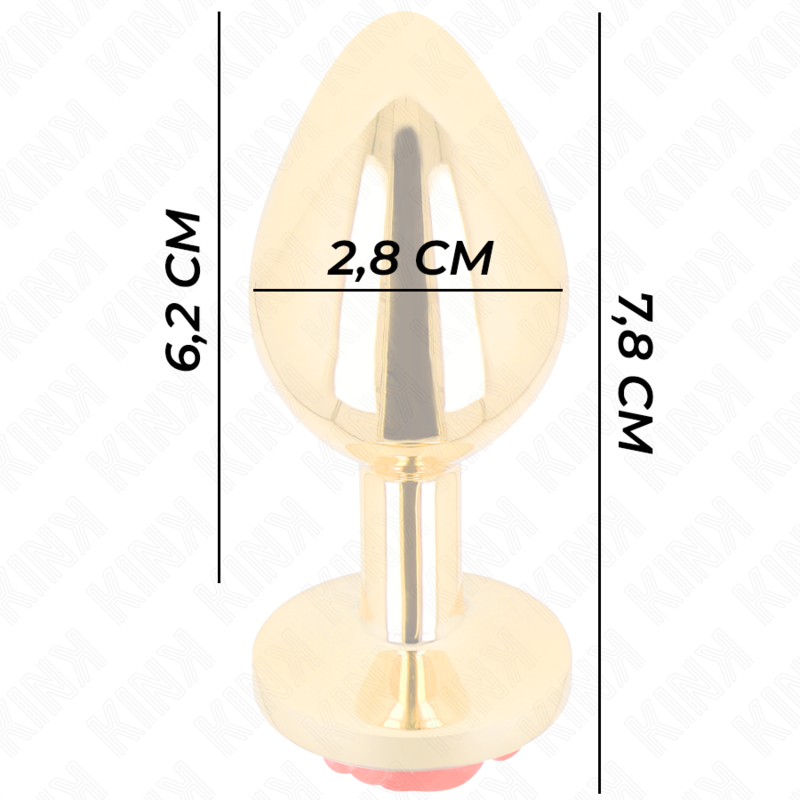KINK - PLUG ANAL DORADO ROSA ROJA TALLA S - Imagen 4