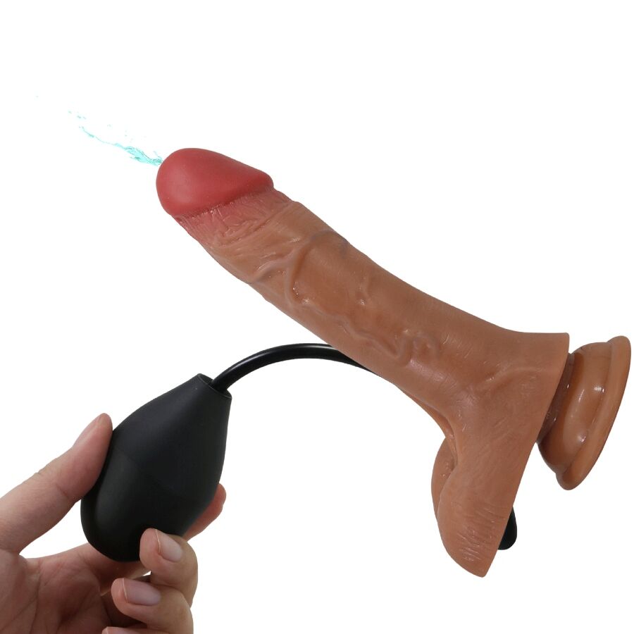 PRETTY LOVE - HARNESS BRIEFS UNIVERSAL CON DILDO VIBRACIÓN Y SQUIRTING 15.5 CM MULATO - Imagen 5