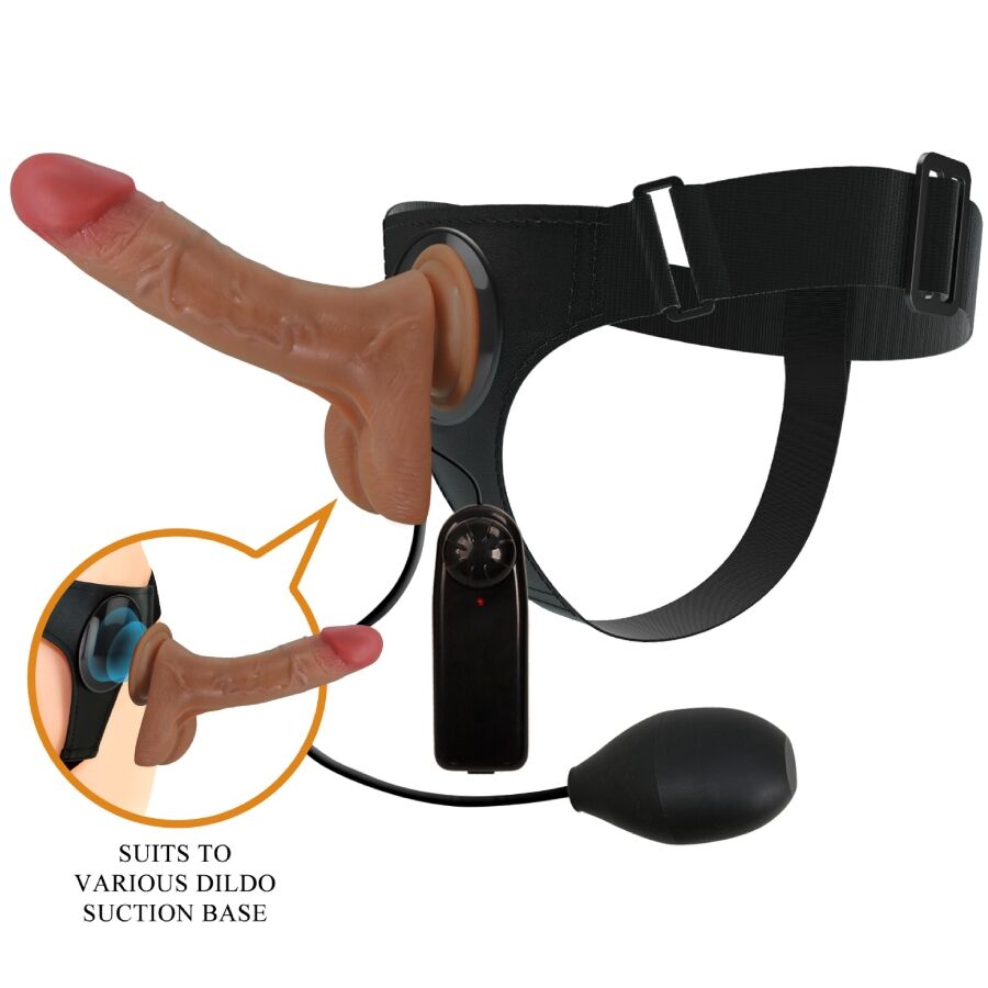 PRETTY LOVE - HARNESS BRIEFS UNIVERSAL CON DILDO VIBRACIÓN Y SQUIRTING 15.5 CM MULATO - Imagen 2