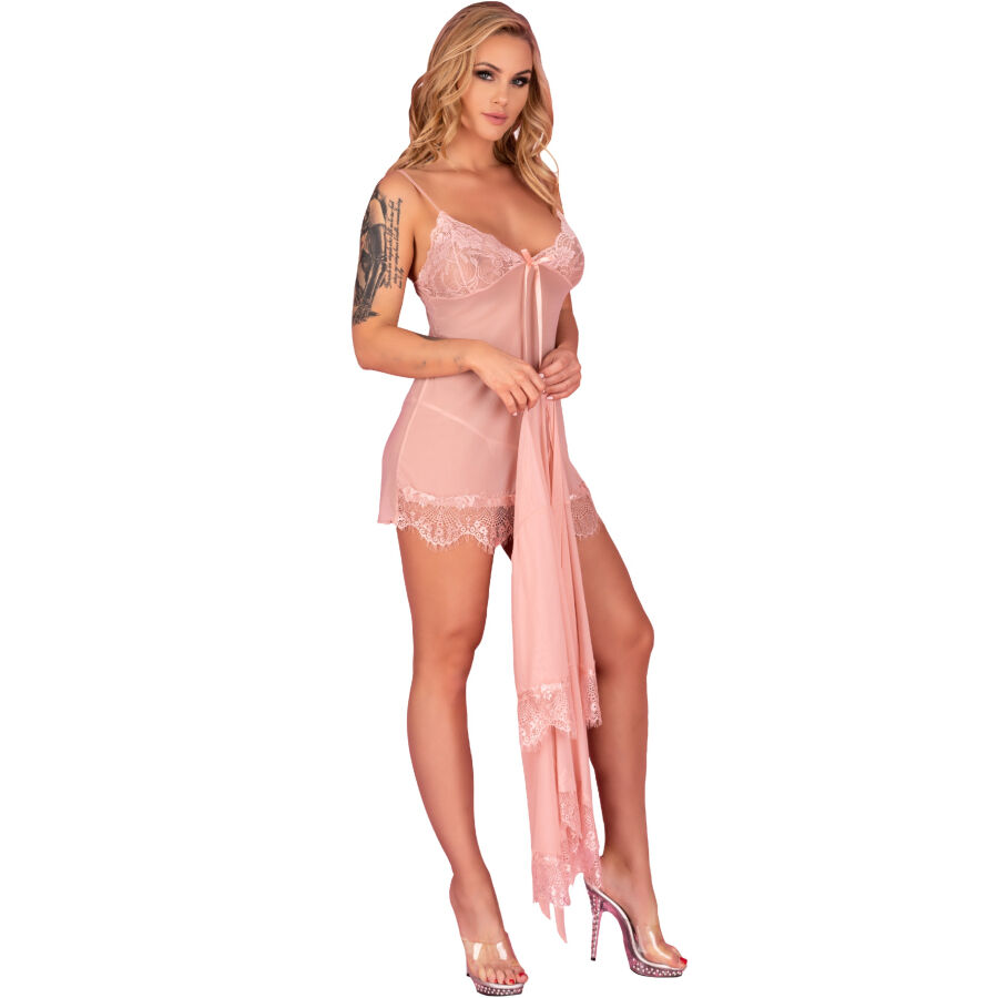 LIVCO CORSETTI FASHION - BABYDOLL HYEONA 1710 + THONG ROSE S – Image 3