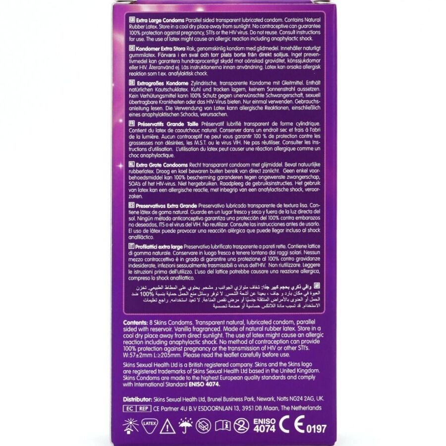 SKINS - PACK DE 8 PRÉSERVATIFS EXTRA LARGES PREMIUM – Image 4