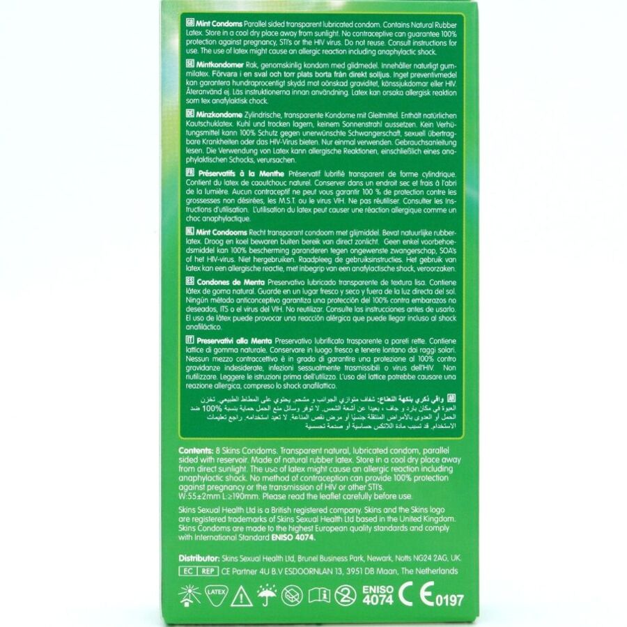 SKINS - PACK DE 8 PRÉSERVATIFS PREMIUM MENTHE – Image 4