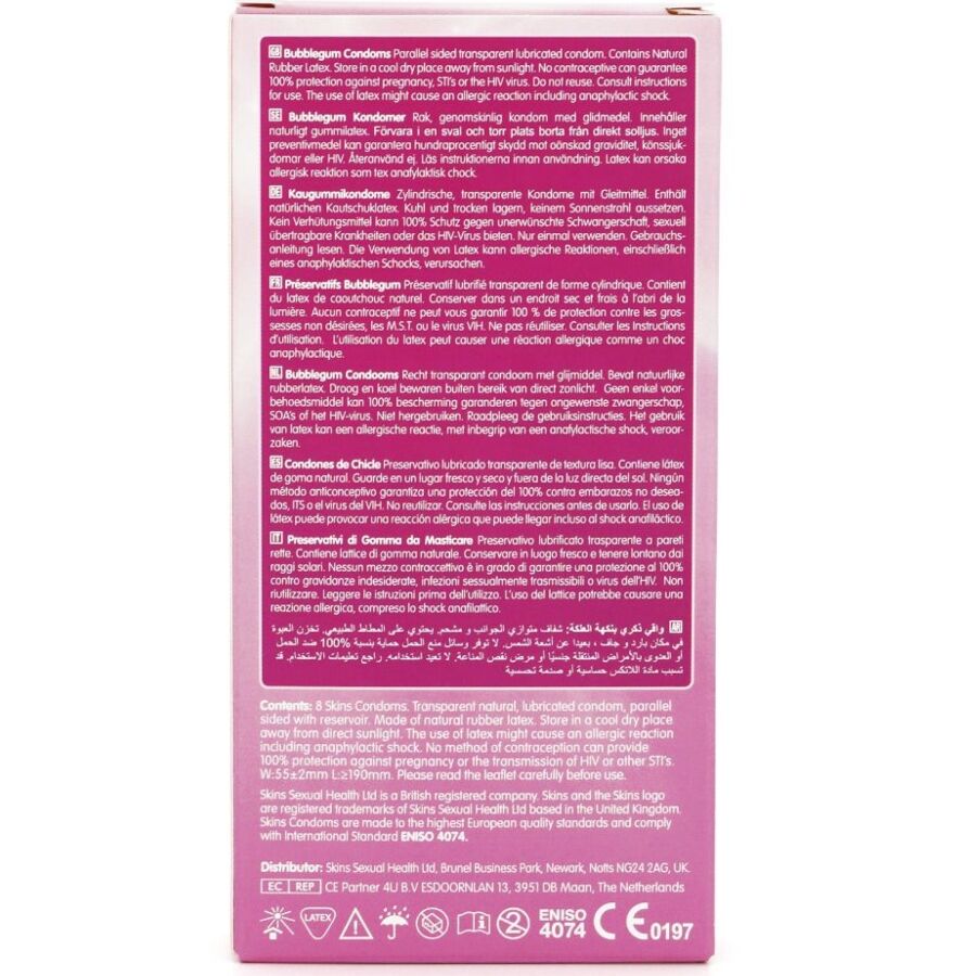 SKINS - PACK DE 8 PRÉSERVATIFS PREMIUM BUBBLEGUM – Image 4