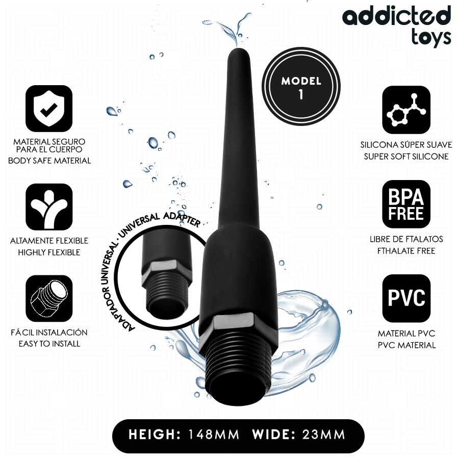 ADDICTED TOYS - LIMPIADOR ANAL CON ADAPTADOR UNIVERSAL MODELO 1 - Imagen 2