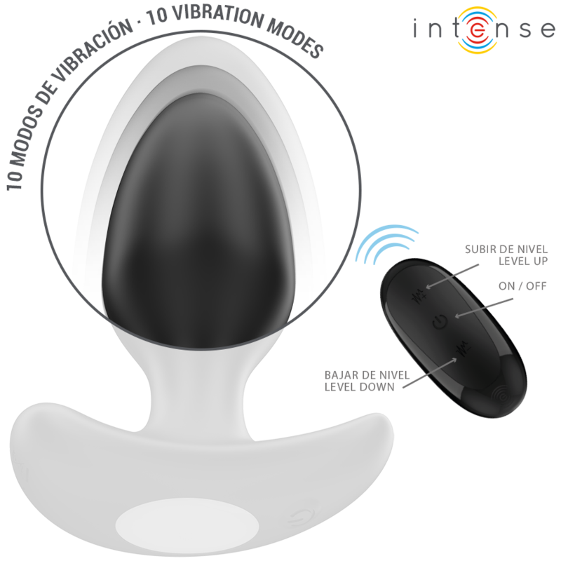 INTENSE - JOEY ANAL PLUG 10 VIBRAZIONI NERO TELECOMANDO - immagine 5
