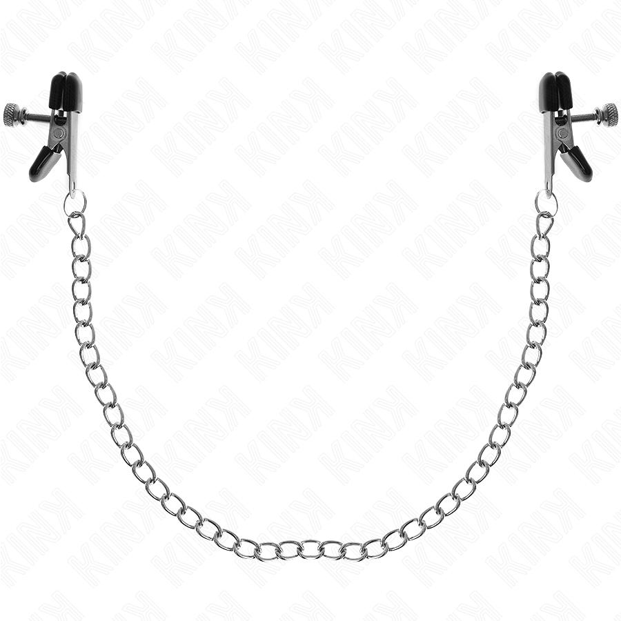 KINK - FLACHE KETTE NIPPELKLEMMEN SILBER 34 CM – Bild 2