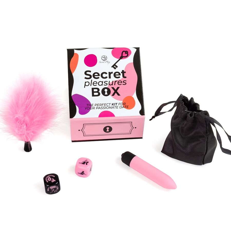 SECRET PLAY - CAJA DE PLACERES PARA PAREJAS DADOS + BALA VIBRADORA + PLUMERO - Imagen 2