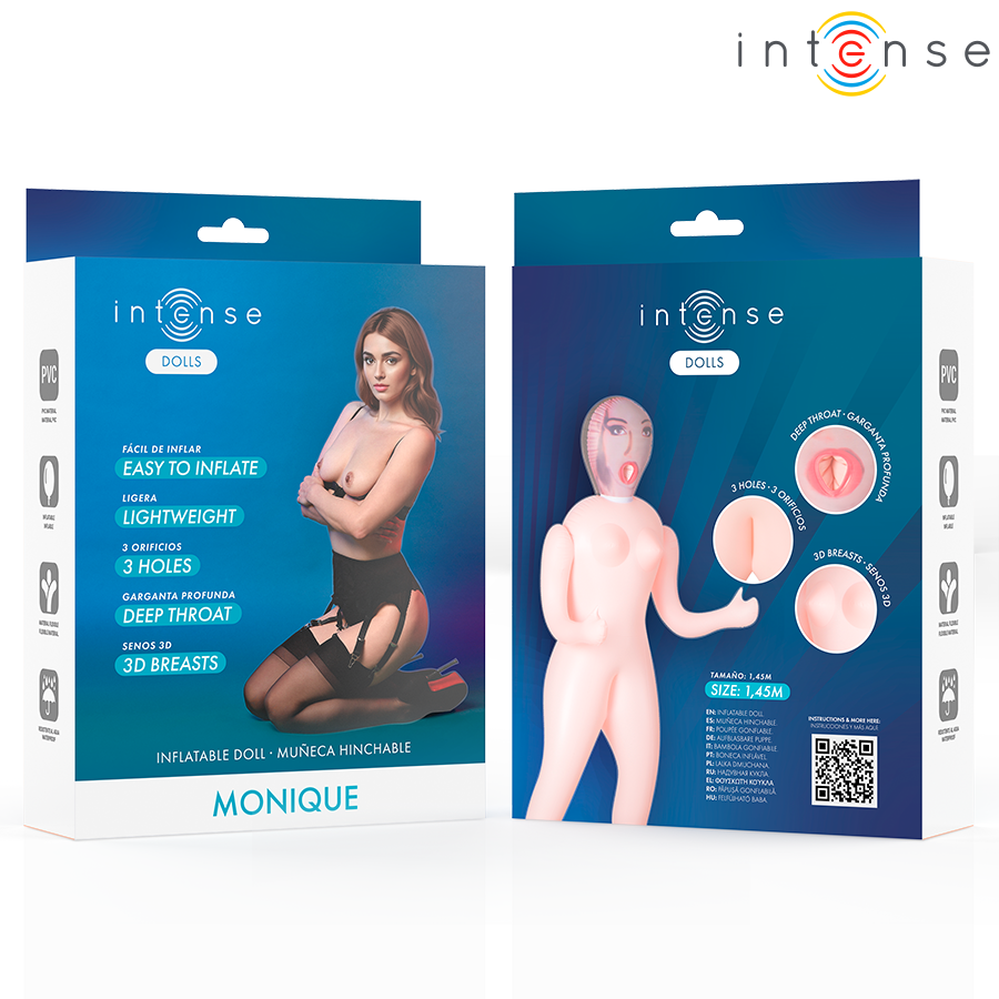 INTENSE DOLLS - MONIQUE MUÑECA HINCHABLE CON TRES ORIFICIOS - Imagen 4
