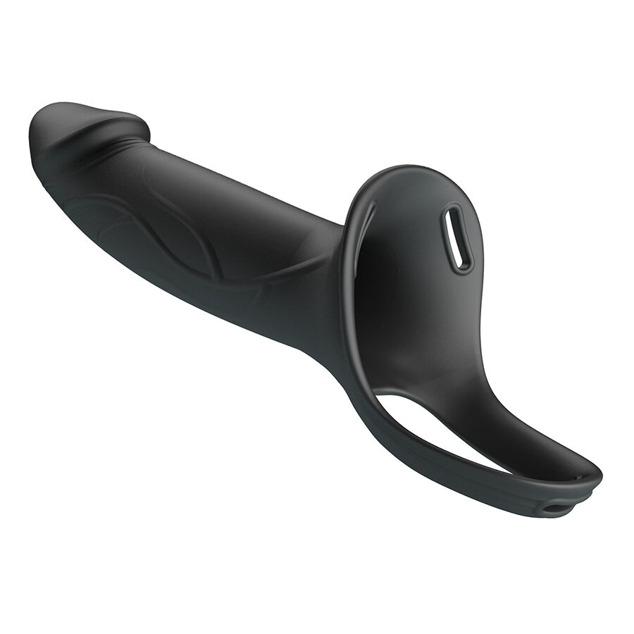 PRETTY LOVE - LANDON STRAP-ON CON VIBRACIÓN NEGRO - Imagen 4