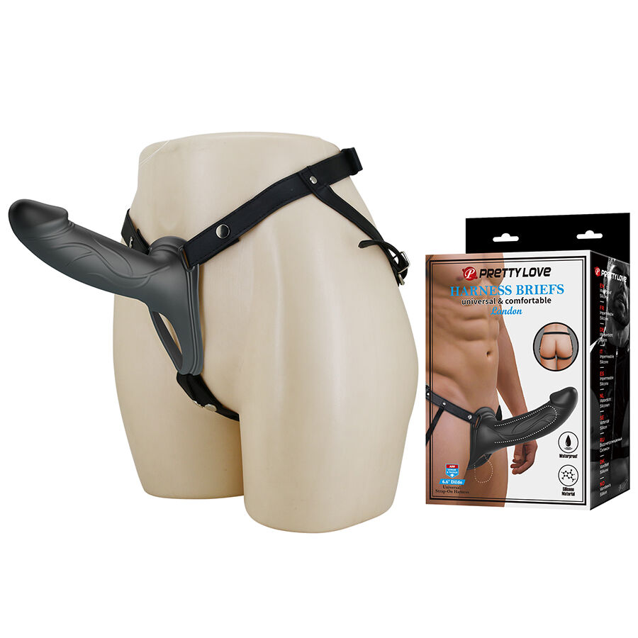 PRETTY LOVE - LANDON STRAP-ON CON VIBRACIÓN NEGRO - Imagen 2