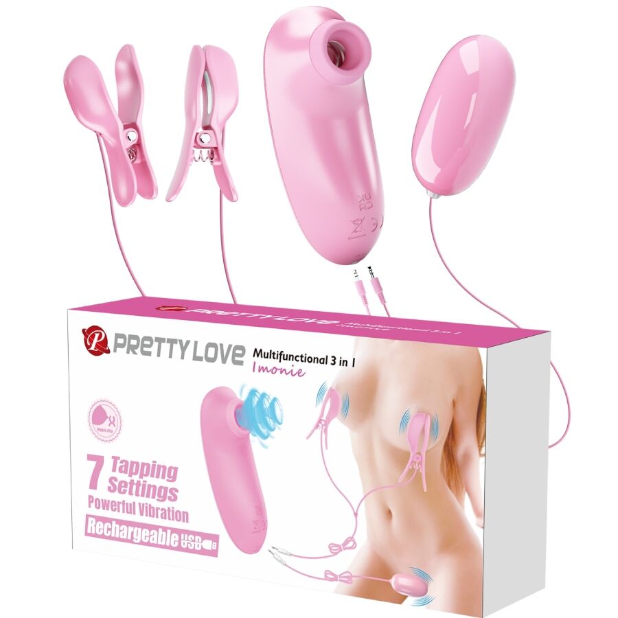 PRETTY LOVE - IMONIE ENSEMBLE MULTIFONCTIONNEL 3 EN 1 AVEC VENTOUSE, TÉTONS ET CLITORIS – Image 2