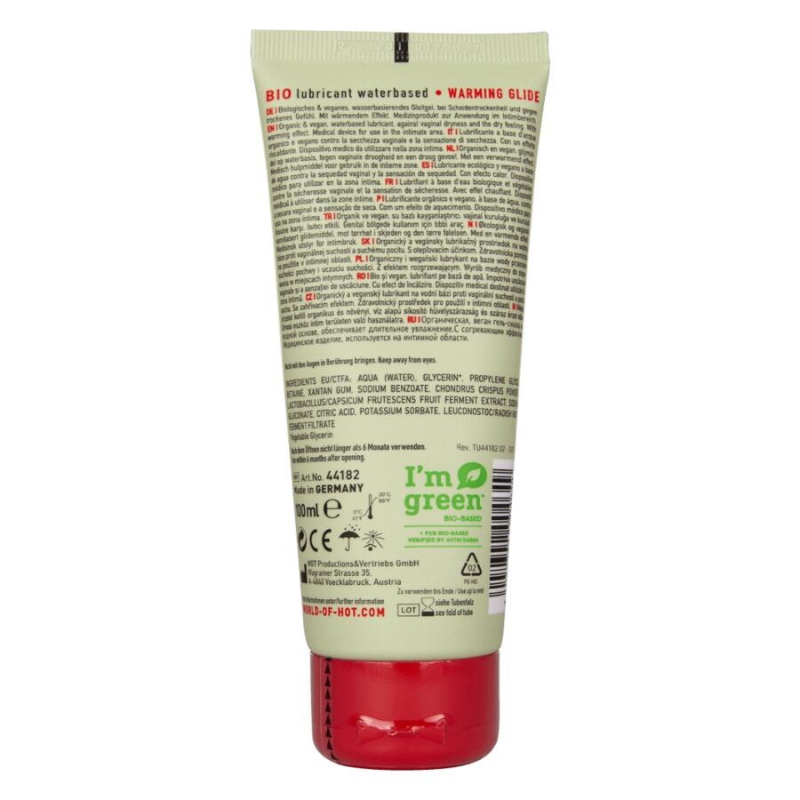 HOT - BIO LUBRICANT LUBRICANTE BIO BASE AGUA EFECTO CALOR 100 ML - Imagen 2