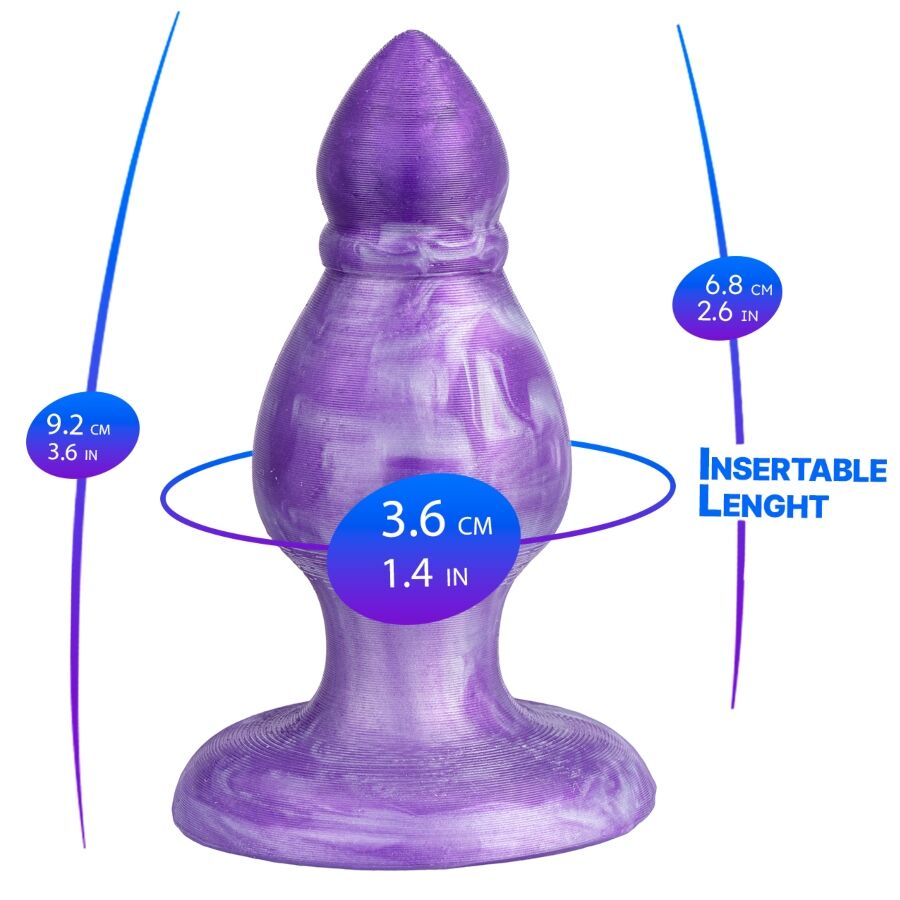 SILEXD - QUEEN ANAL PLUG FANTASY SILICONE LIQUIDE THERMOREACTIVE VIOLET 9,2 CM – Image 2