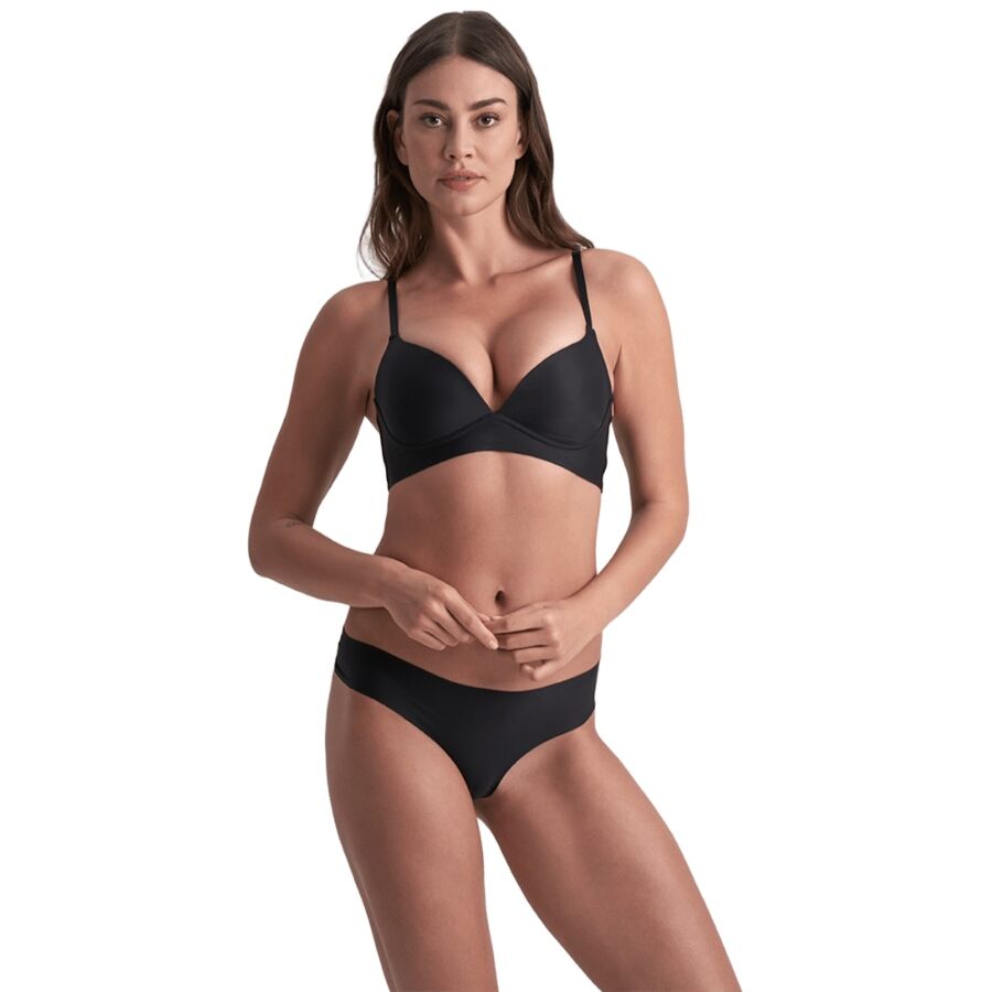 BYE-BRA - INVISIBLE THONG 2 PACK BEIGE & BLACK SIZE S - Image 5
