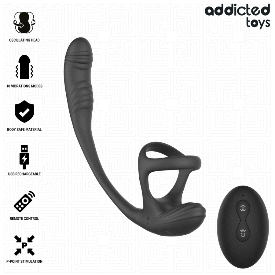 ADDICTED TOYS – ANALPLUG MIT VIBRATION, 360°-WELLUNG UND HODENSTIMULATOR – Bild 2