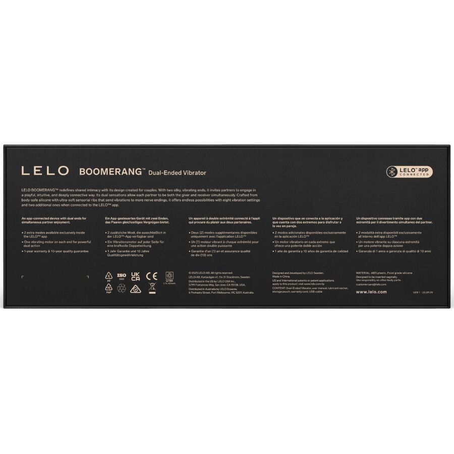 LELO - BOOMERANG VIBRATEUR DOUBLE EXTENSION ROUGE CORAIL – Image 5