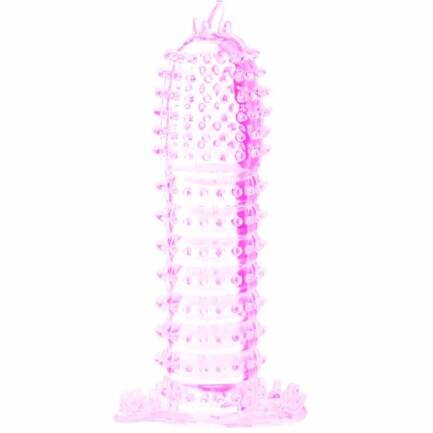 BAILE - FUNDA PARA PENE CON PUNTOS ESTIMULANTES ROSA 14 CM - Imagen 5