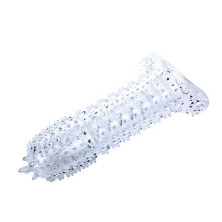 BAILE - FUNDA PARA PENE CON PUNTOS ESTIMULANTES TRANSPARENTE 14 CM - Imagen 3