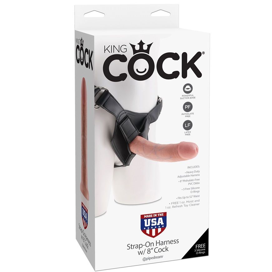 KING COCK - IMBRACATURA PER CAZZO KING CON PENE NATURALE REALISTICO 20,3 CM - immagine 5