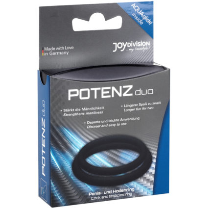 JOYDIVISION POTENZDUO - ANILLOS PARA PENE NEGRO - M - Imagen 2