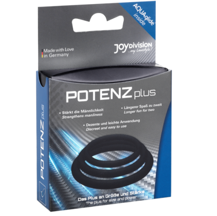 JOYDIVISION POTENZDUO - PLUS PACK 3 ANILLOS PARA PENE NEGRO - S, M, L - Imagen 3