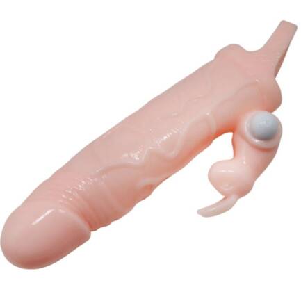 BAILE - BRAVE MAN FUNDA PENE CON RABBIT VIBRADOR 16.5 CM NATURAL - Imagen 3