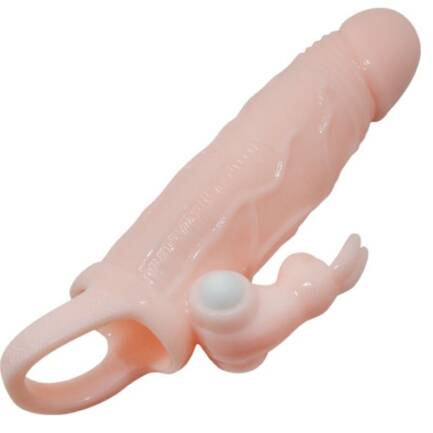 BAILE - BRAVE MAN FUNDA PENE CON RABBIT VIBRADOR 16.5 CM NATURAL - Imagen 4