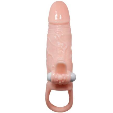 BAILE - BRAVE MAN FUNDA PENE ANAL Y CLITORIS VIBRADOR 16.5 CM NATURAL - Imagen 2